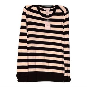 Carmen Marc Valvo Striped‎ Sweater Top Sz Small NWT